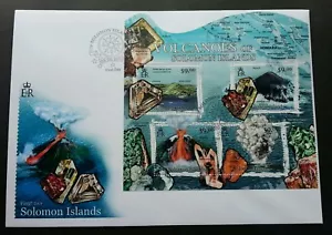 Solomon Islands Minerals 2012 Volcano Gemstone Stone Mountain (miniature FDC) - Picture 1 of 5