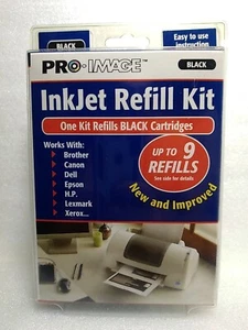 Pro•Image ~InkJet Refill Kit ~BLACK ~Up To 9 Refills - Picture 1 of 7