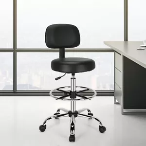 Giantex Swivel Drafting Chair Tall Office Standing Desk Chair Stool Footrest - Picture 1 of 12