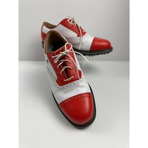 Footjoy Myjoys Premiere Series Tarlow rojo/blanco para hombre 8,5 W usado - Imagen 1 de 6