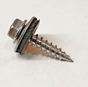 (1000) #8 X 3/4 Hex Self Piercing screw 410 Stainless w/sealing washer 1/4 drive - Picture 1 of 8