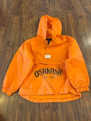 Oshkosh B Gosh The Genuine Article Orange Pullover kids Rain Jacket Pouch 6/7 - Image 1 of 4