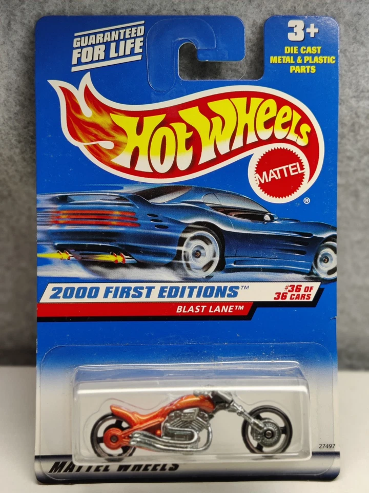 Hot Wheels VTG  2000 First Editions #36/36 Orange "Blast Lane" Motorcycle-Nice! - Image 1 of 4