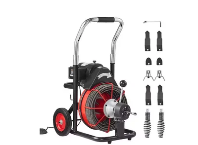 VEVOR 100 ft barrena de drenaje eléctrica 3/8 pulgadas alcantarillado serpiente 110 V taladro de alimentación automática limpiador Foto 1 de 4