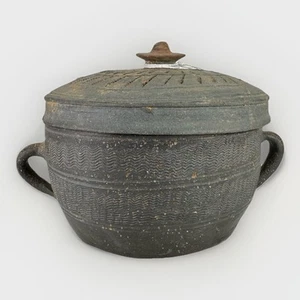 Plato de cerámica genuino coreano Silla Dynasty 57BC - 935AD con tapa pequeñas astillas - Imagen 1 de 21