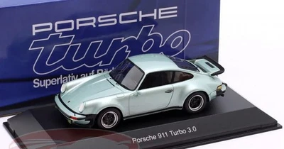 New 1977 Porsche 911 (930) Turbo 3.0 Silver-green metallic 1:43 Spark Diecast - Image 1 of 4