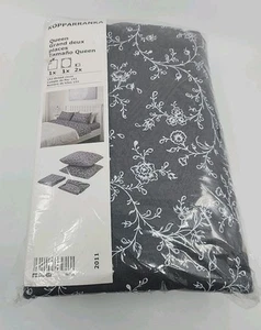 NEU Ikea KOPPARRANKA Queen 4 Stück. Spannbettlaken, Flachbettlaken, 2 Kissenbezüge grau - Bild 1 von 5