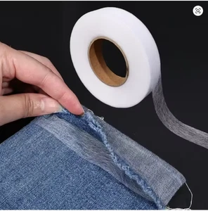 60M (1 Rolle) Bügelband Säume Klebeband Hosensaumband doppelseitig Kante kurz - Bild 1 von 1