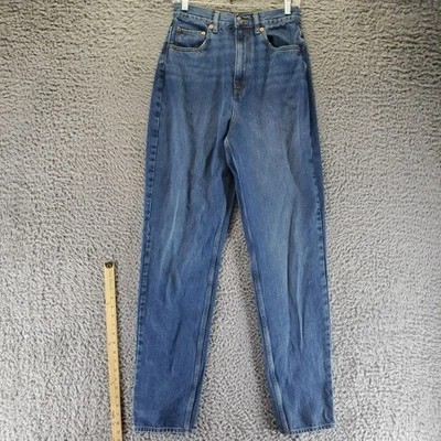 Pantalones de mezclilla clásicos rectos cintura alta azul alto 28x36 de Asos Design para mujer Foto 1 de 4