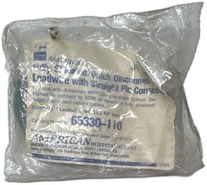 American Hospital Supply Leadwire 65330-110 Red Quick Disconnect Shielded - Picture 1 of 7