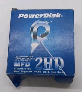 PowerDisk MFD 2HD 3.5mm Micro Floppydisk Double Sided 10 PCS Damaged Box - Afbeelding 1 van 2