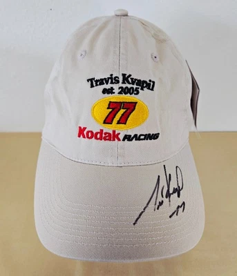 Vintage Chase NASCAR KODAK Racing #77 Travis Kvapil Autographed Hat Snapback New - Image 1 of 4