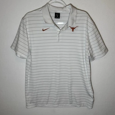 Camisa polo listrada Nike masculina Texas Longhorns futebol em campo Dri-Fit grande - Imagem 1 de 4