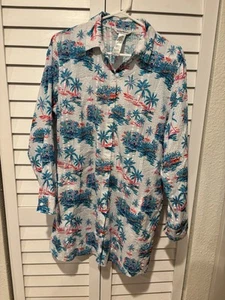 Tommy Bahama Women’s Button Down Dress Medium White Tropical Print - Picture 1 of 5