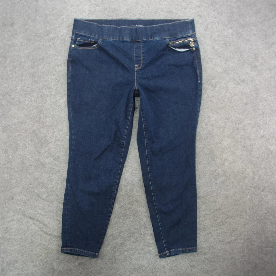 Tommy Hilfiger Jeans Womens 18W Blue Gramercy Pull On Stretch Denim Jeggings - Image 1 of 4