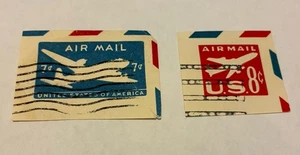 Timbre des États-Unis en relief poste aérienne carrés coupés #UC26 et UC 10 1958-62 d'occasion - Photo 1/1