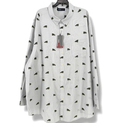 Roundtree & Yorke TravelSmart Christmas Tree Station Wagon Shirt Mens Size 3XT - Image 1 of 4