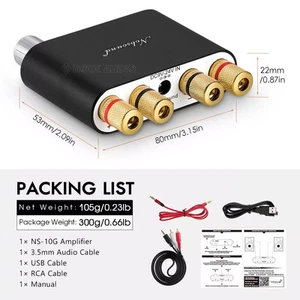 Nobsound Mini Digital Amplifier HiFi Bluetooth 5.0 Stereo Desktop Audio Amp 100W - Picture 1 of 7