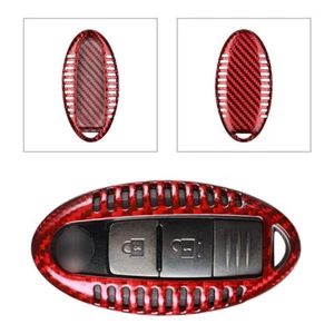 Carbon Fiber Remote Key Shell Cover Case For Infiniti Q50 Q60 Q70 QX56 QX60 Red - Picture 1 of 6