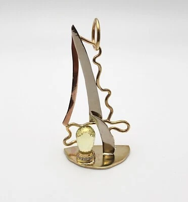 Artistic 10k Gold Pendant/Trinket with Peridot and 0.32cts Diamonds 23.8 grams - Image 1 of 4