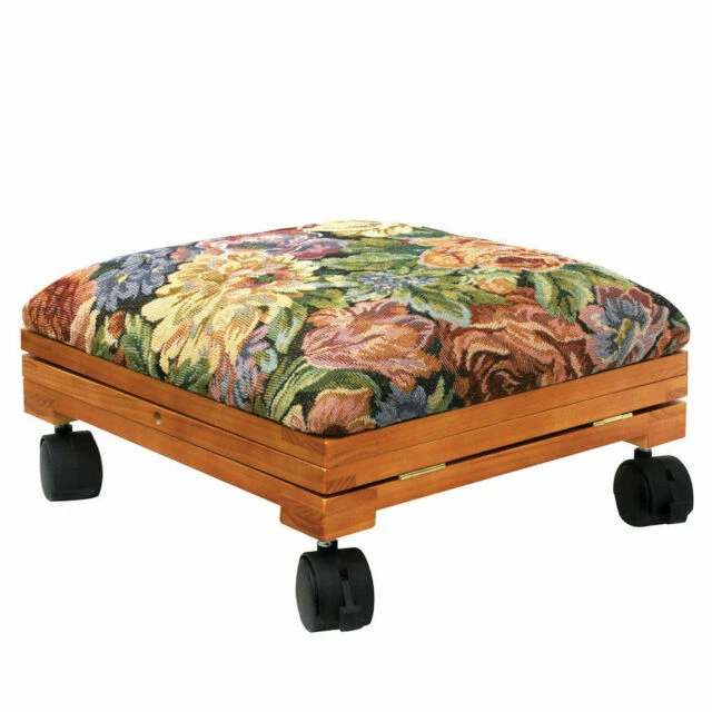 Imperial Home Adjustable Foot Stool Floral Tapestry Footrest