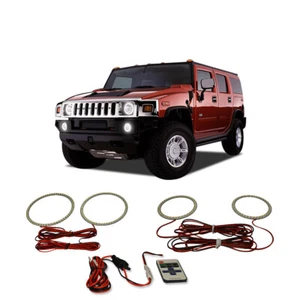 Bright White RF LED Headlight & Fog Light Halo kit for Hummer H2 03-09 - Imagen 1 de 9