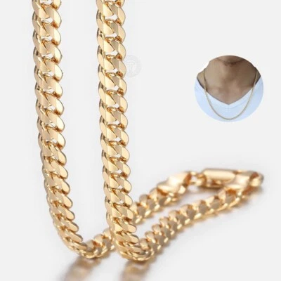 4.5MM Copper Cuban Link Chain Necklace Gift for Men's 20Inch & 24Inch - Image 1 of 4