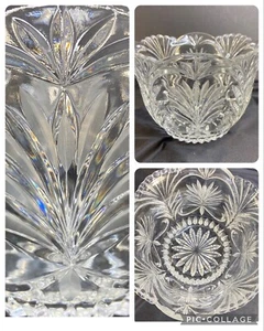 Mikasa Cut Lead Crystal Bowl Large Rose Vase Serving Display 8.25in w x 5.5in h - Bild 1 von 17