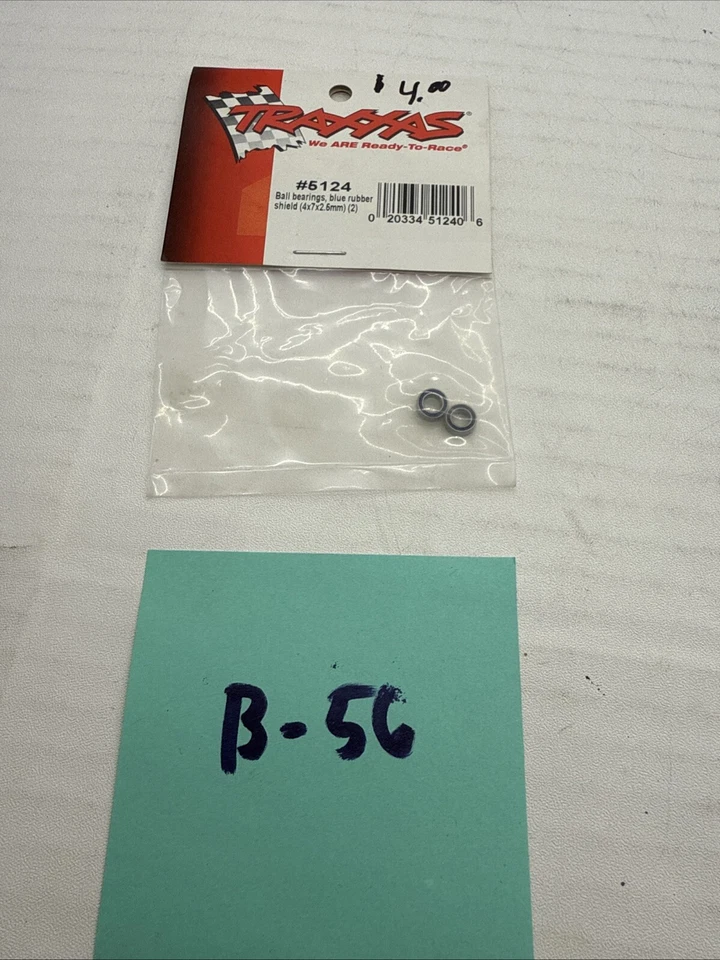 TRA5124 Traxxas  Ball bearings, blue rubber sealed (4x7x2.5mm) (2) OEM NIB 5124 - Image 1 of 1