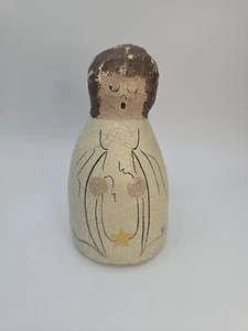 Natalie Silitch Hand Made Folk Art Crackle Canvas Caroling Angel  - Picture 1 of 11
