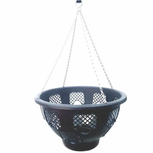 Hanging Baskets 14" Black ORIGINAL PLANTOPIA Easy Fill Pack of 4 - Picture 1 of 10
