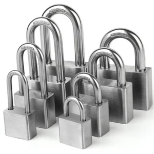 All Weather Marine Grade Padlock 304 Stainless Shackle 30mm/40mm/50mm/60mm - Picture 1 of 19