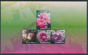 2011 COOK ISLANDS PEONY FLOWERS MINI SHEET (4 stamp) FINE MINT MNH - Picture 1 of 1