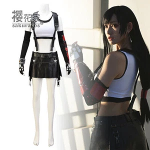 Final Fantasy VII Remake Tifa Lockhart Cosplay Costume Shoes Wig Women Prop Cos - Picture 1 of 15