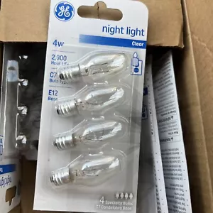 GE 4 Pack Clear NIGHT LIGHT BULBS- 4W 20572 - Picture 1 of 1