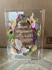 Clear Acrylic Book Vase for Flowers – Decorative Quote Display Stand, Modern - Picture 1 of 5