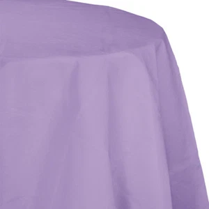 Lavender 2/Ply Paper-Poly Round Tablecloth 82" Tableware Supplies Decorations - Picture 1 of 1