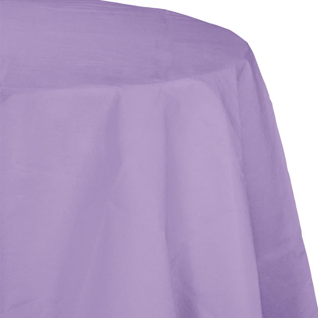 Lavender 2/Ply Paper-Poly Round Tablecloth 82" Tableware Supplies Decorations - Image 1 of 1