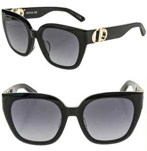 CHRISTIAN DIOR MONTAIGNE Black Gold 30Montaigne S10F Oversized Sunglass CD40129F - Picture 1 of 10