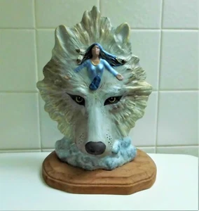 WOLF SPIRIT Vision Quest wunderschöner grauer Wolf schamanischer Traum mit Edelstein * USA - Bild 1 von 7
