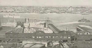 1904 HUDSON RIVER Photo View from New York Tall Building Looking to Jersey City - Picture 1 of 2