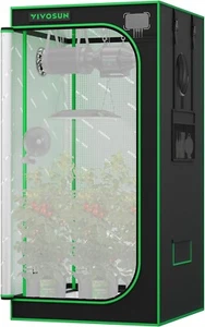 VIVOSUN P227 Grow Tent 32"x32"x63" ,High Reflective Mylar, 2000D Oxford canv - Picture 1 of 8