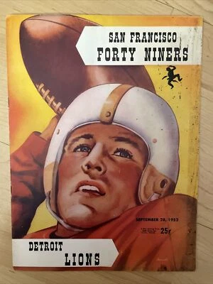 1952 San Francisco 49ers vs Detroit Lions Program Good Condition - Image 1 of 4