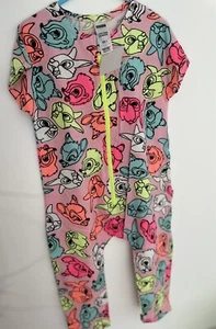 Bonds Disney Thumper Bambi Pink fluoro Zipster size 3 BNWT short sleeves zip pjs - Picture 1 of 2