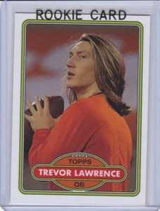 TREVOR LAWRENCE ROOKIE CARD 2021 Topps Football RC Clemson Tigers 1980 DESIGN LE - Picture 1 of 2