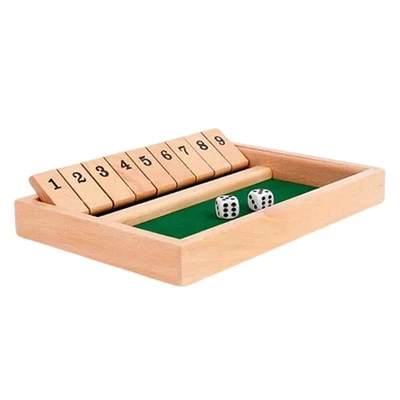 Shut The Box Game for 2 Players Wooden Board Game Dice Game Home Table Game - Image 1 of 4