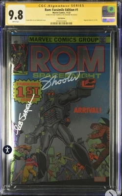 Rom #1 Facsimile Foil CGC SS 9.8 Signed Jim Shooter & Bob (Marvel, 2023) - Image 1 of 2