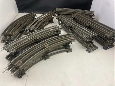 MARX Vintage Train Track Lot  O27 Gauge 3-Rail 3-Tie 20 Curves and 9 Straights - Image 1 of 4