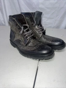 Magnanni Caceres Mix Media Wingtip Mid-brown Boots Size 13 - Picture 1 of 9