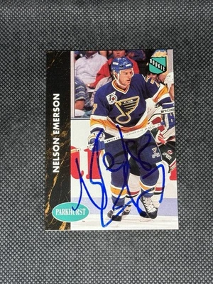 Nelson Emerson 1991-92 Parkhurst St. Louis Blues Signed Auto Card #151 ~ COA - Image 1 of 3